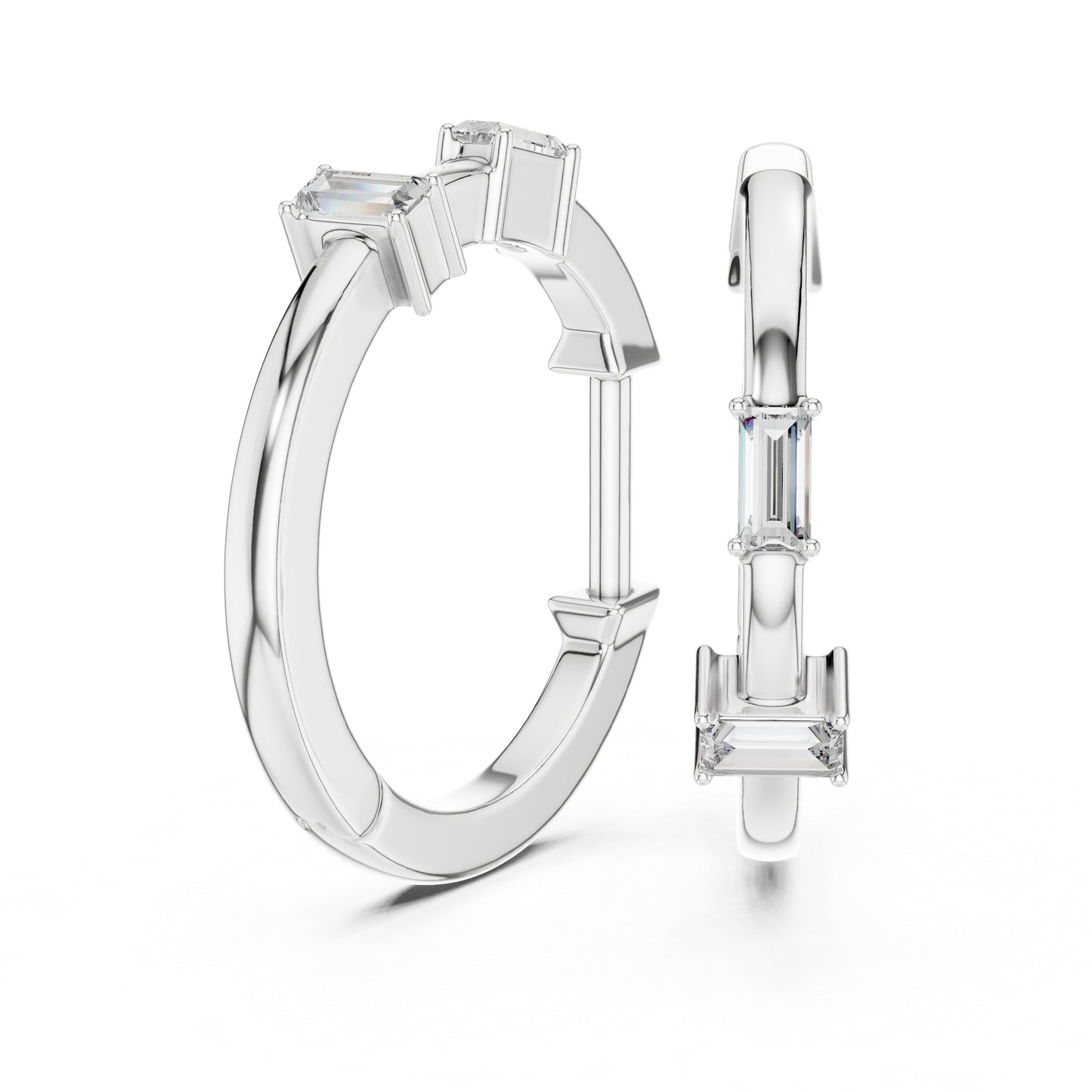 Pure Carat 18K Rose Gold Drop Earrings with Bug-Cut Lab-Grown Diamonds - Party Wear