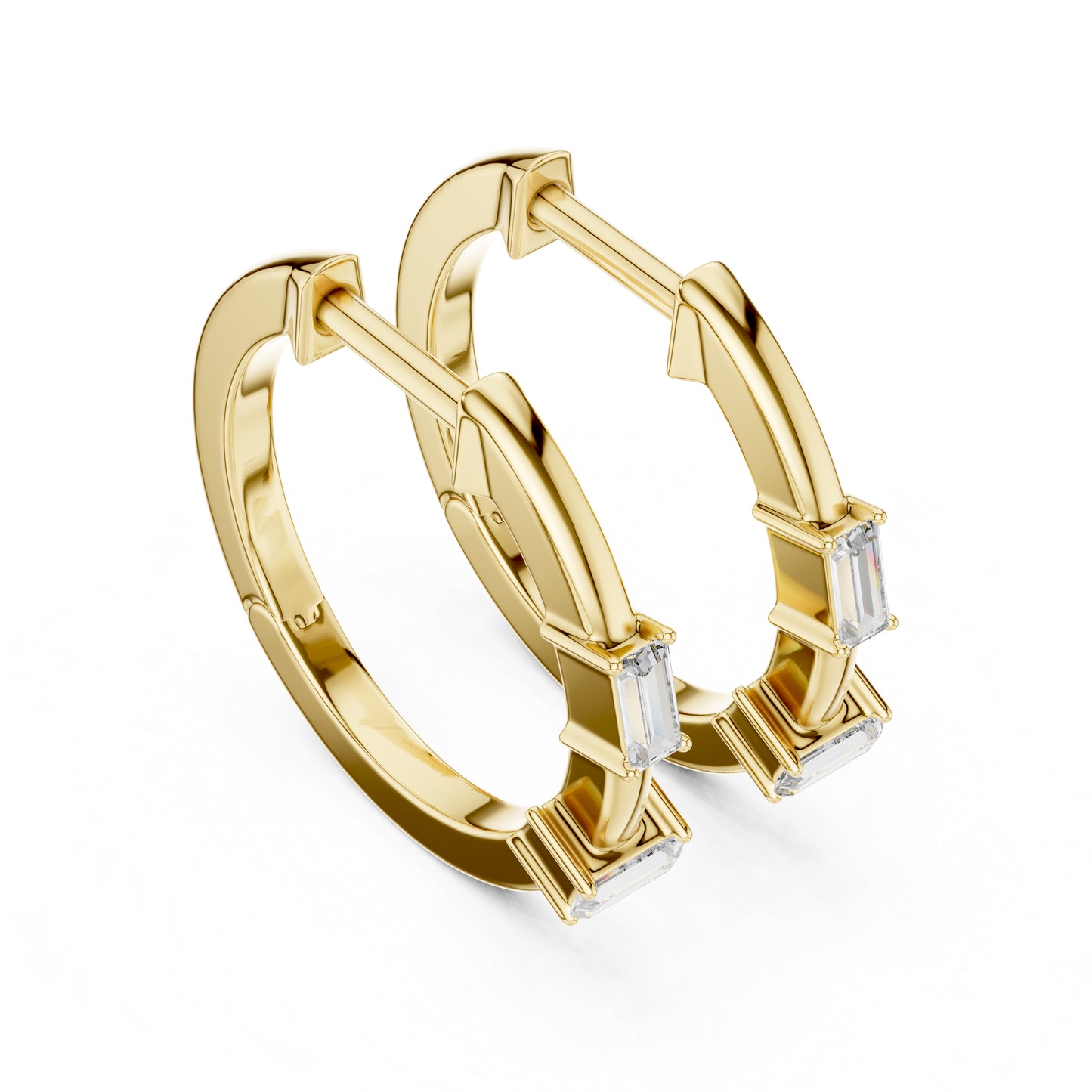 Pure Carat 18K Rose Gold Drop Earrings with Bug-Cut Lab-Grown Diamonds - Party Wear