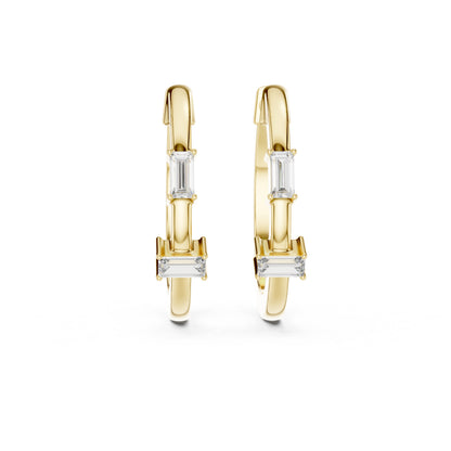 Pure Carat 18K Rose Gold Drop Earrings with Bug-Cut Lab-Grown Diamonds - Party Wear