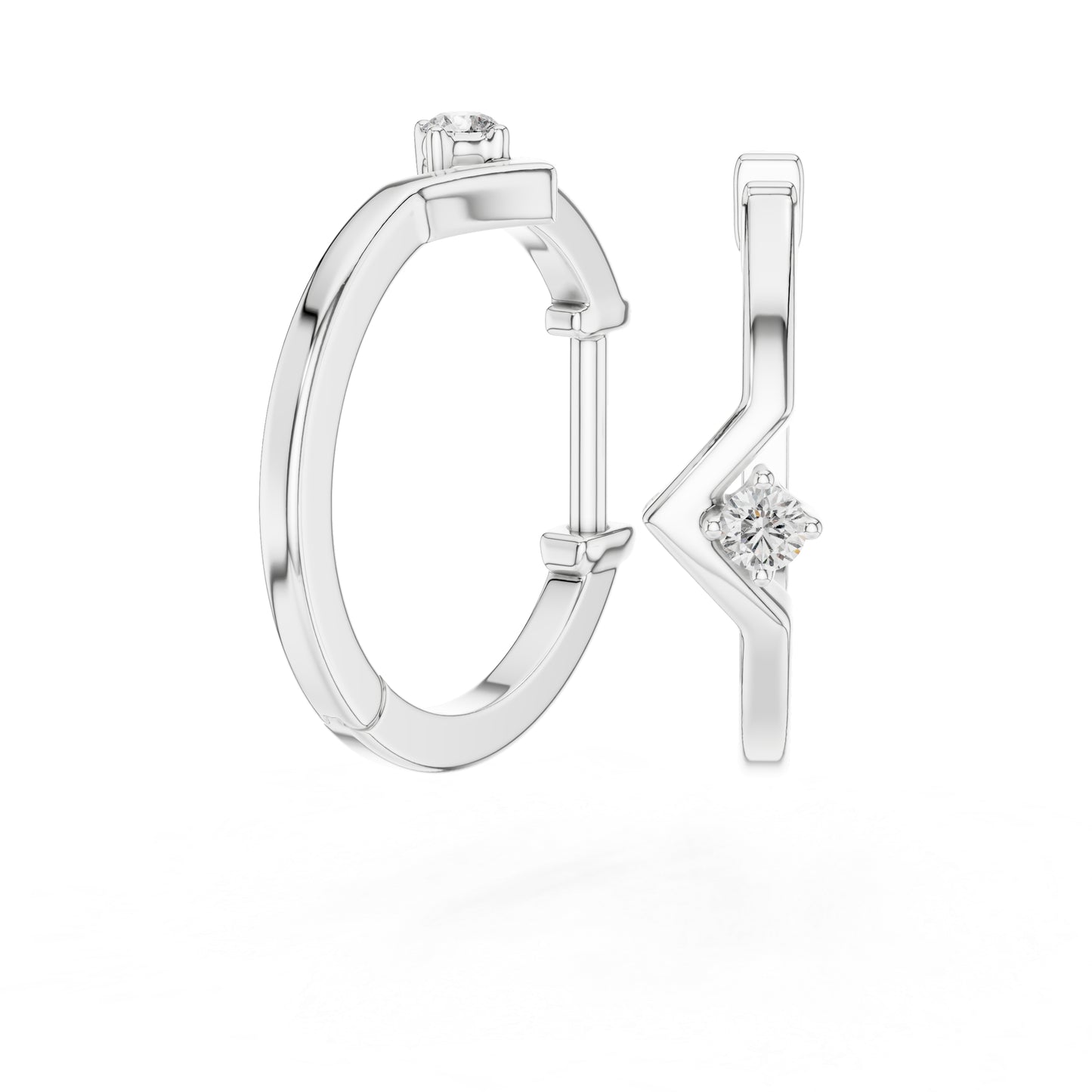 14K White Gold Round Cut Diamond Earrings for Women - Bridal Jewellery - Pure Carat