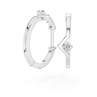 14K White Gold Round Cut Diamond Earrings for Women - Bridal Jewellery - Pure Carat
