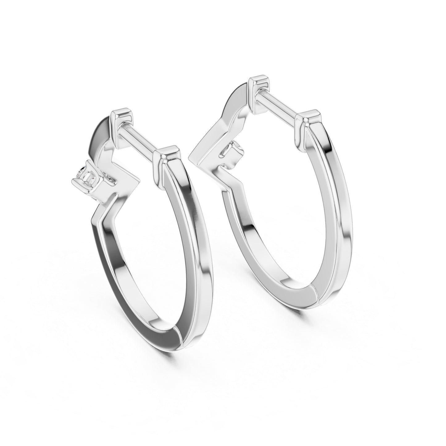14K White Gold Round Cut Diamond Earrings for Women - Bridal Jewellery - Pure Carat