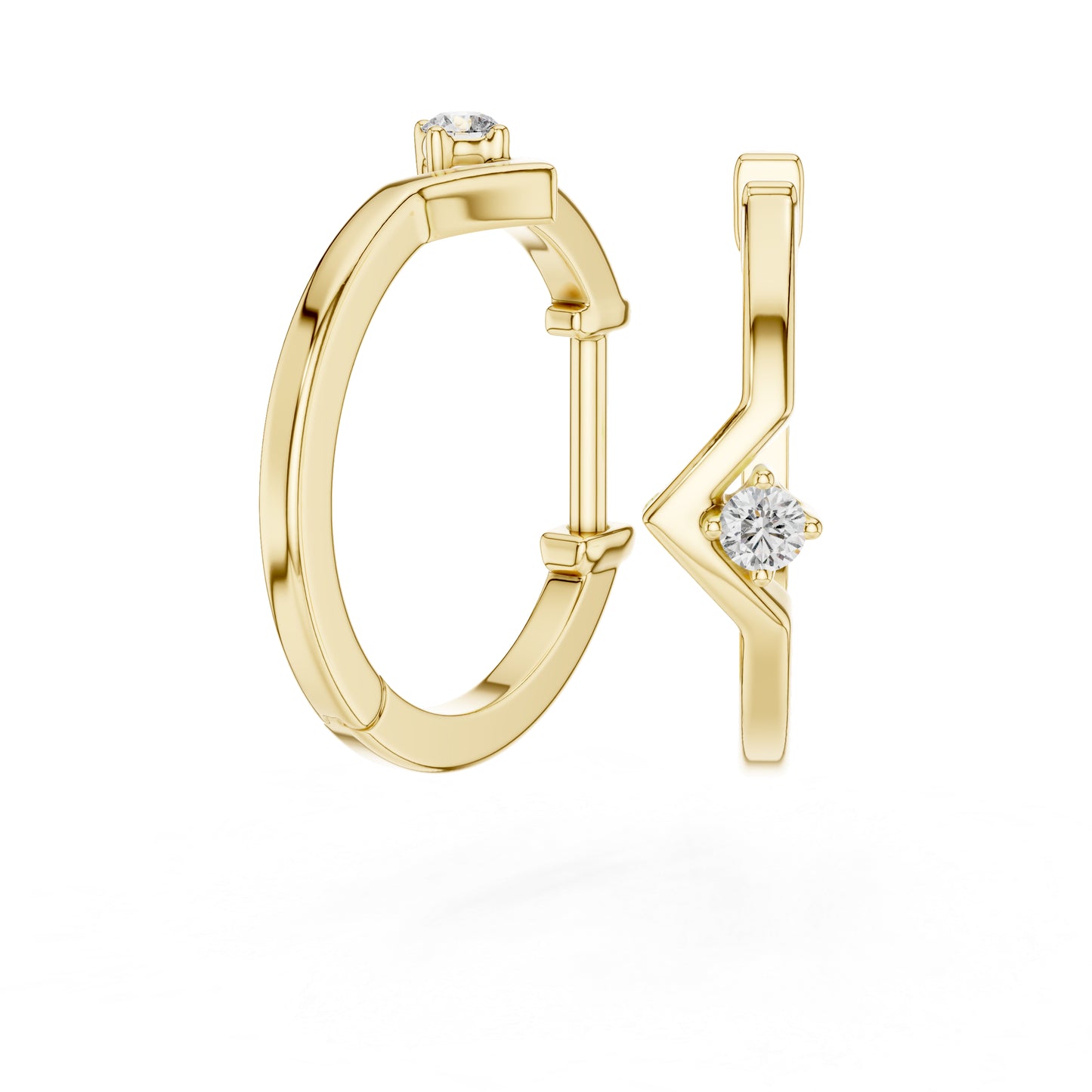 14K White Gold Round Cut Diamond Earrings for Women - Bridal Jewellery - Pure Carat