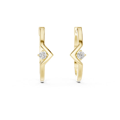 14K White Gold Round Cut Diamond Earrings for Women - Bridal Jewellery - Pure Carat