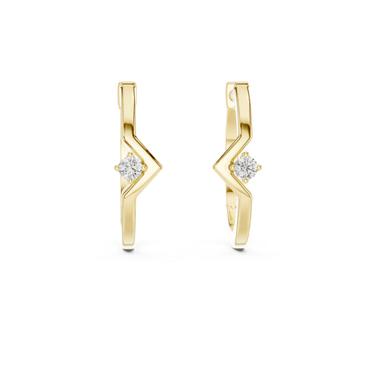 14K White Gold Round Cut Diamond Earrings for Women - Bridal Jewellery - Pure Carat