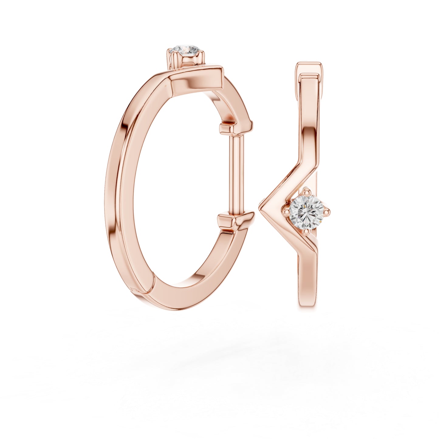 14K White Gold Round Cut Diamond Earrings for Women - Bridal Jewellery - Pure Carat