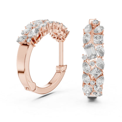 Princess, Pear & Emerald Lab-Grown Diamond Stud Earrings in 18K Yellow Gold - Pure Carat