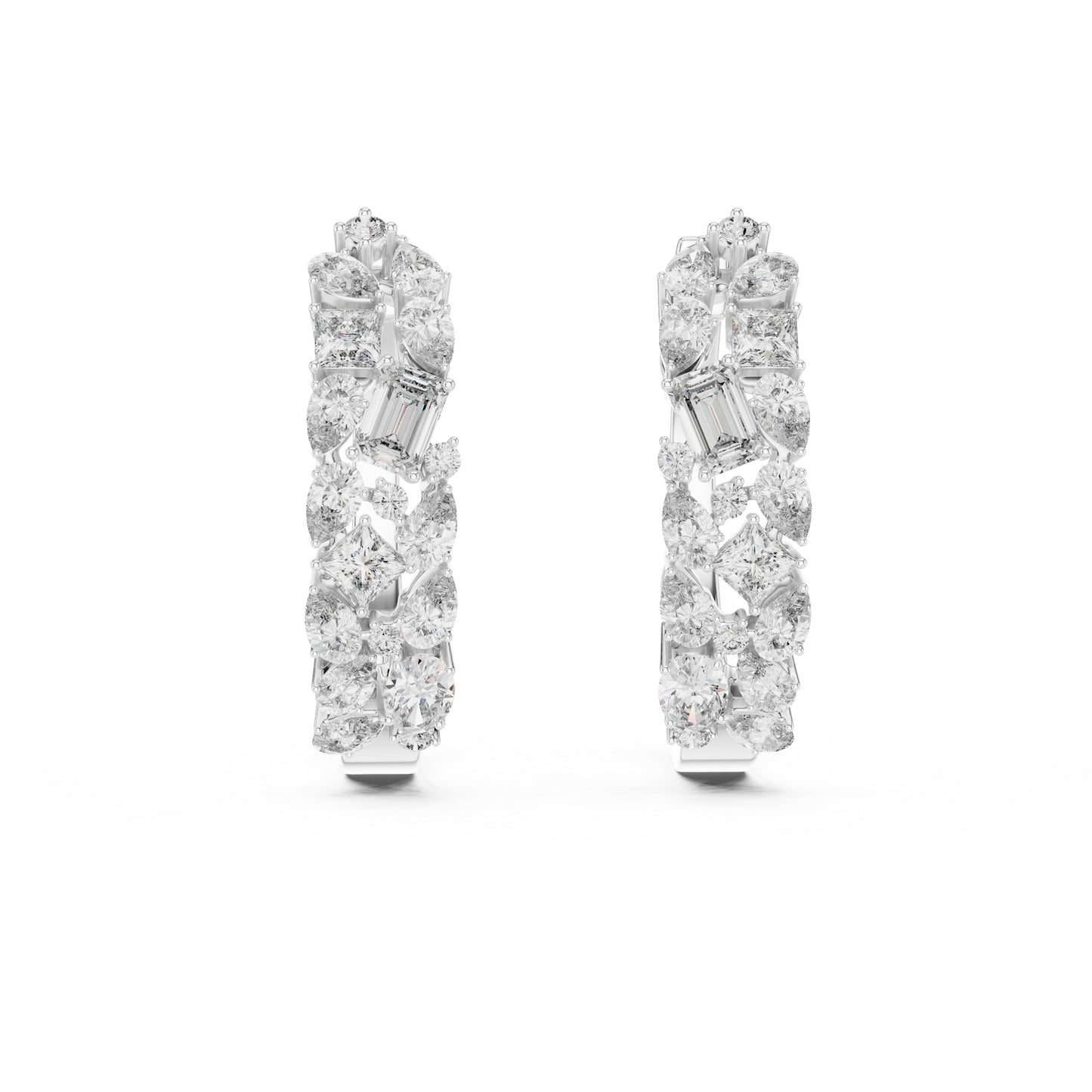 Princess, Pear & Emerald Lab-Grown Diamond Stud Earrings in 18K Yellow Gold - Pure Carat