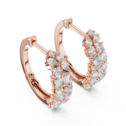 Princess, Pear & Emerald Lab-Grown Diamond Stud Earrings in 18K Yellow Gold - Pure Carat