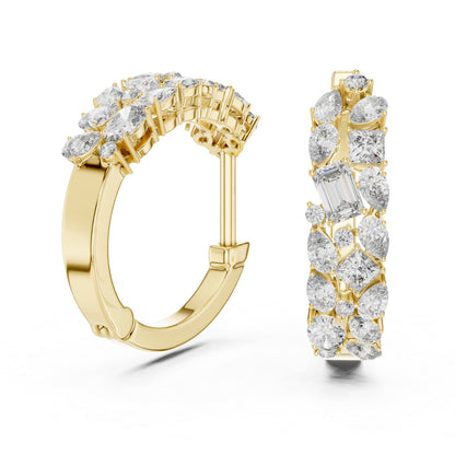 Princess, Pear & Emerald Lab-Grown Diamond Stud Earrings in 18K Yellow Gold - Pure Carat