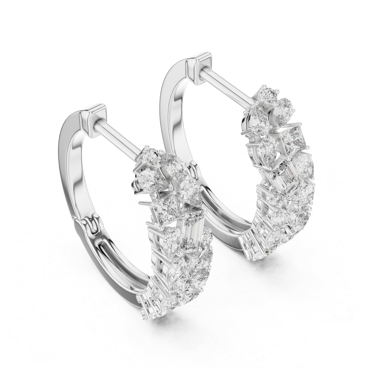 Princess, Pear & Emerald Lab-Grown Diamond Stud Earrings in 18K Yellow Gold - Pure Carat