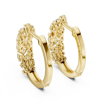 Princess, Pear & Emerald Lab-Grown Diamond Stud Earrings in 18K Yellow Gold - Pure Carat