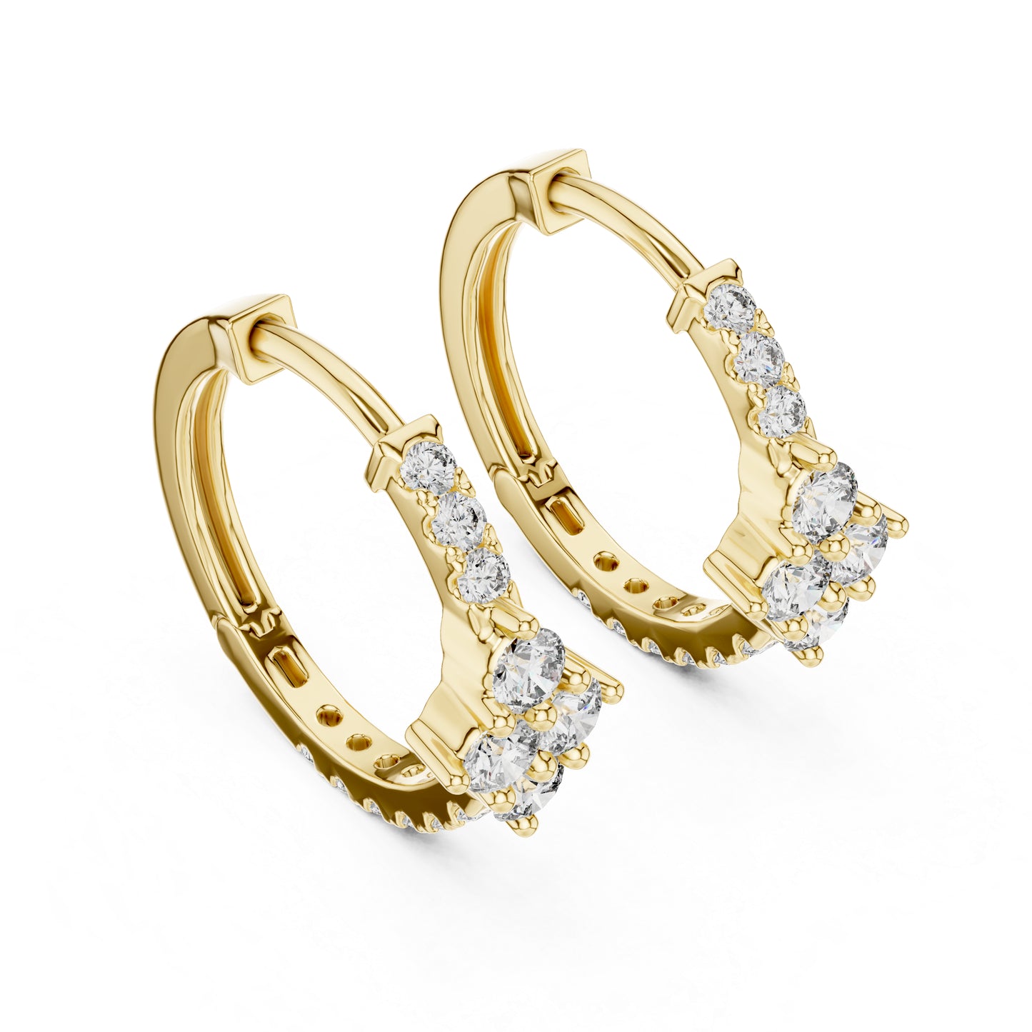 14K Rose Gold Round Cut Diamond Earrings for Women - Everyday Wear Jewellery - Pure Carat
