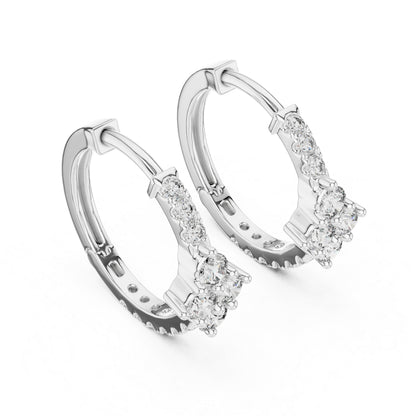 14K Rose Gold Round Cut Diamond Earrings for Women - Everyday Wear Jewellery - Pure Carat