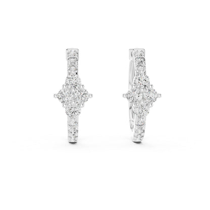 14K Rose Gold Round Cut Diamond Earrings for Women - Everyday Wear Jewellery - Pure Carat