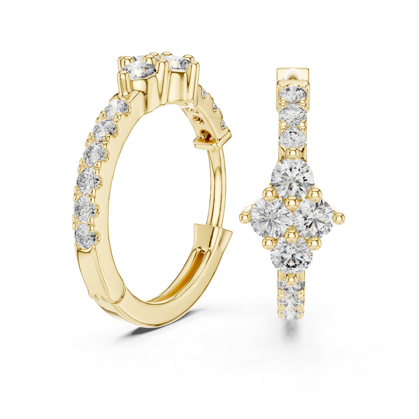 14K Rose Gold Round Cut Diamond Earrings for Women - Everyday Wear Jewellery - Pure Carat