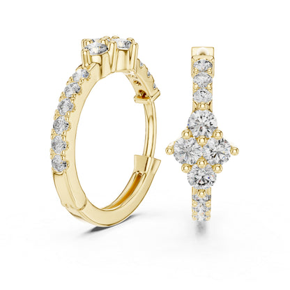 14K Rose Gold Round Cut Diamond Earrings for Women - Everyday Wear Jewellery - Pure Carat