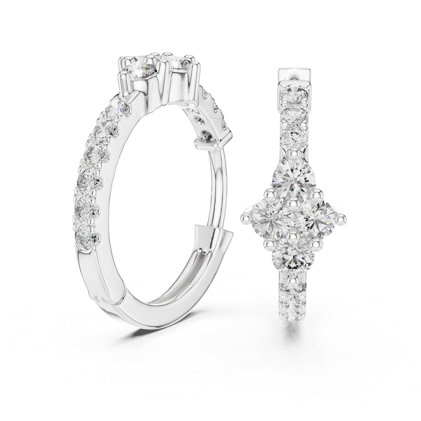 14K Rose Gold Round Cut Diamond Earrings for Women - Everyday Wear Jewellery - Pure Carat