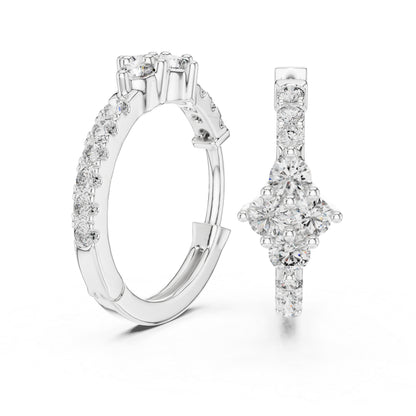 14K Rose Gold Round Cut Diamond Earrings for Women - Everyday Wear Jewellery - Pure Carat