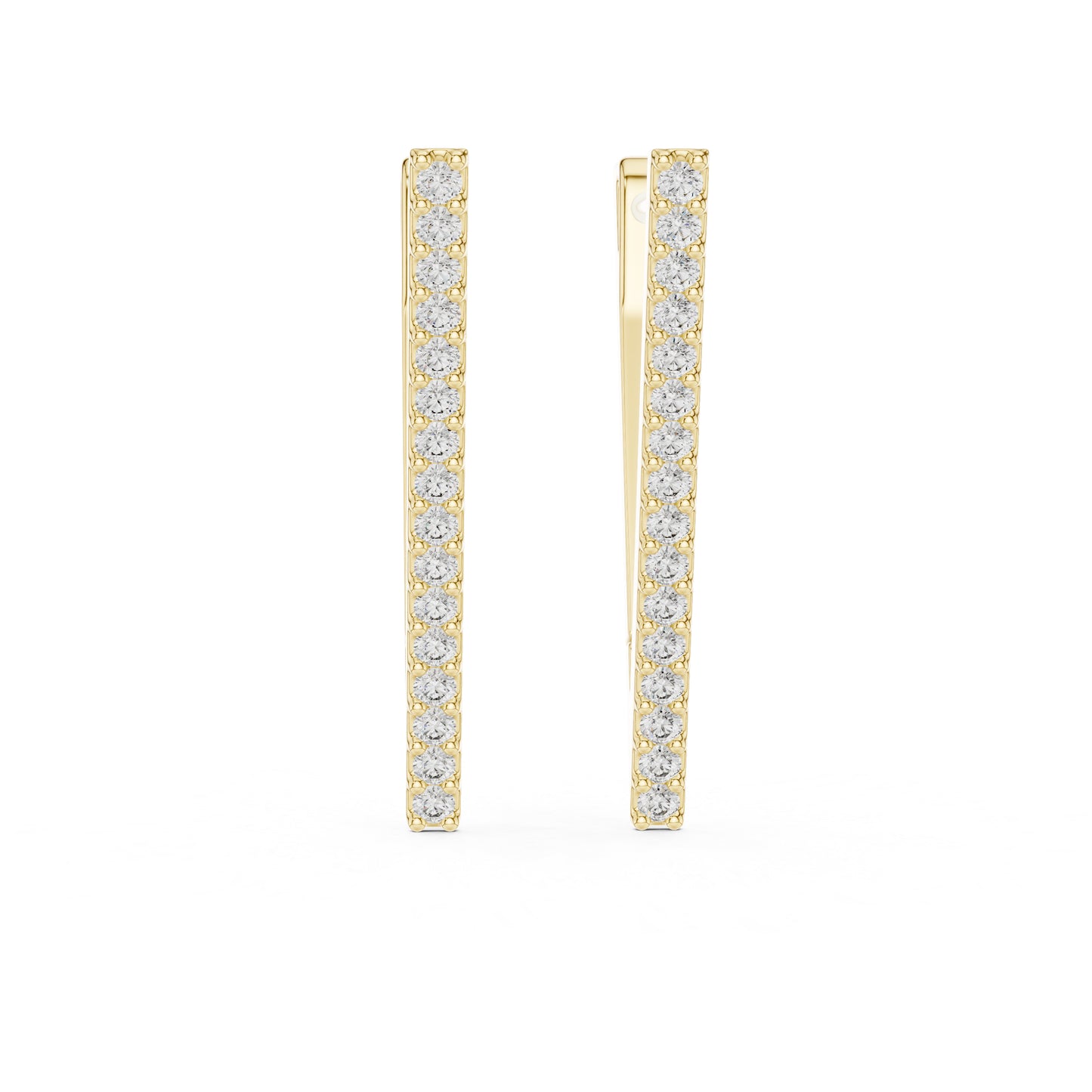 14K White Gold Round Cut Diamond Drop Earrings for Women - Anniversary Gift - Pure Carat