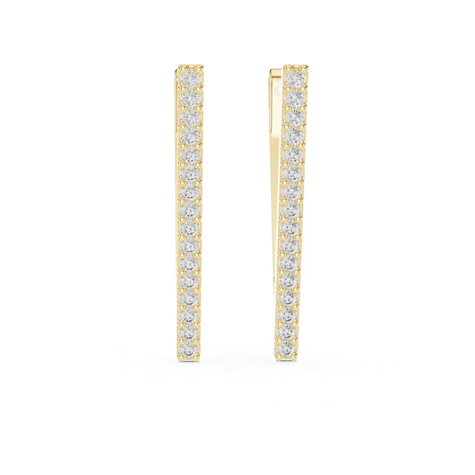 14K White Gold Round Cut Diamond Drop Earrings for Women - Anniversary Gift - Pure Carat