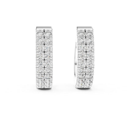 Pure Carat 14K White Gold Earrings with Round Lab-Grown Diamonds - Engagement Collection