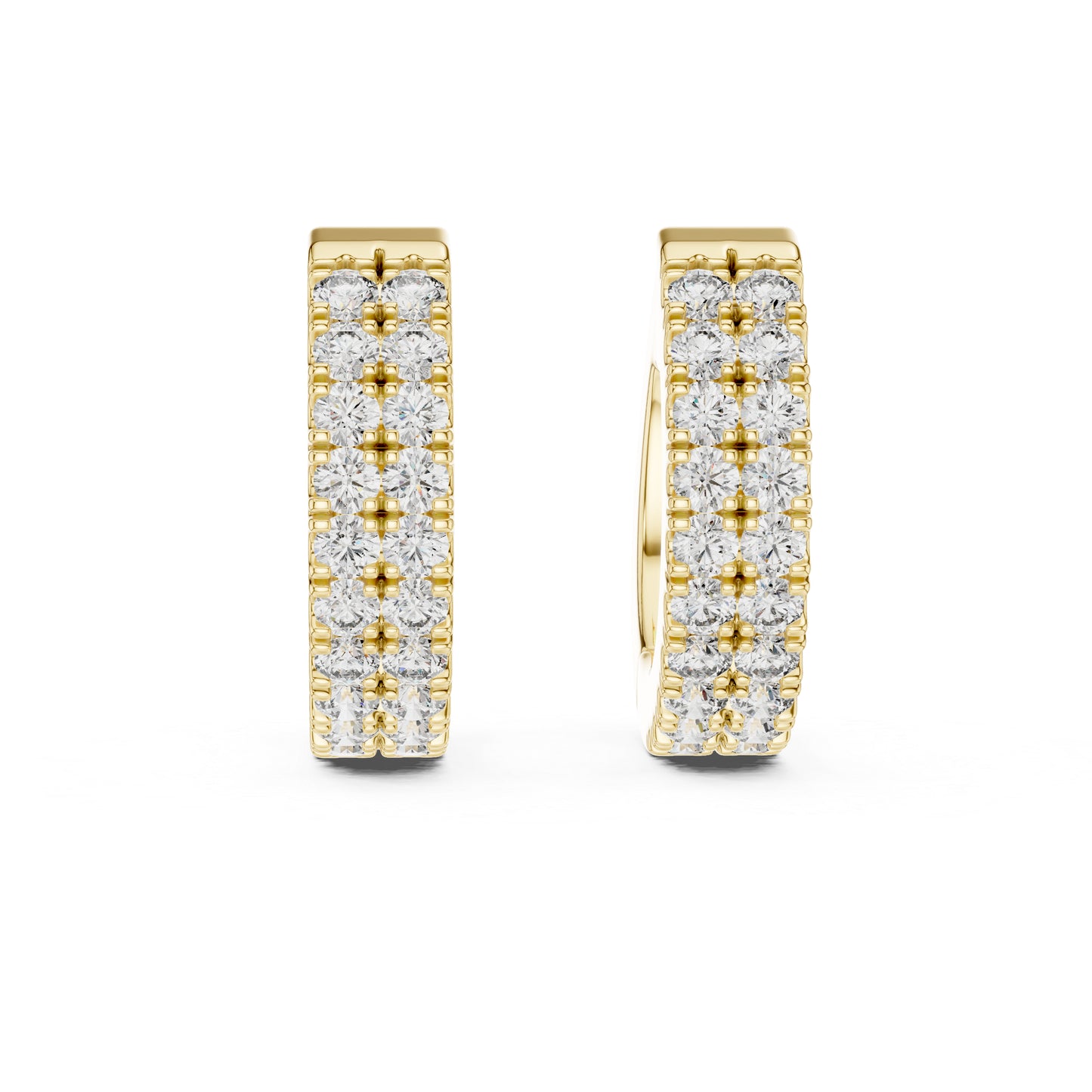 Pure Carat 14K White Gold Earrings with Round Lab-Grown Diamonds - Engagement Collection