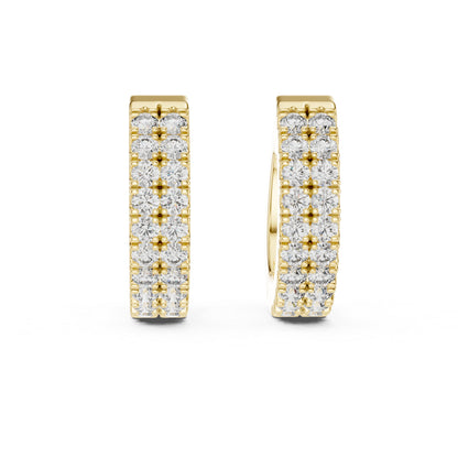 Pure Carat 14K White Gold Earrings with Round Lab-Grown Diamonds - Engagement Collection
