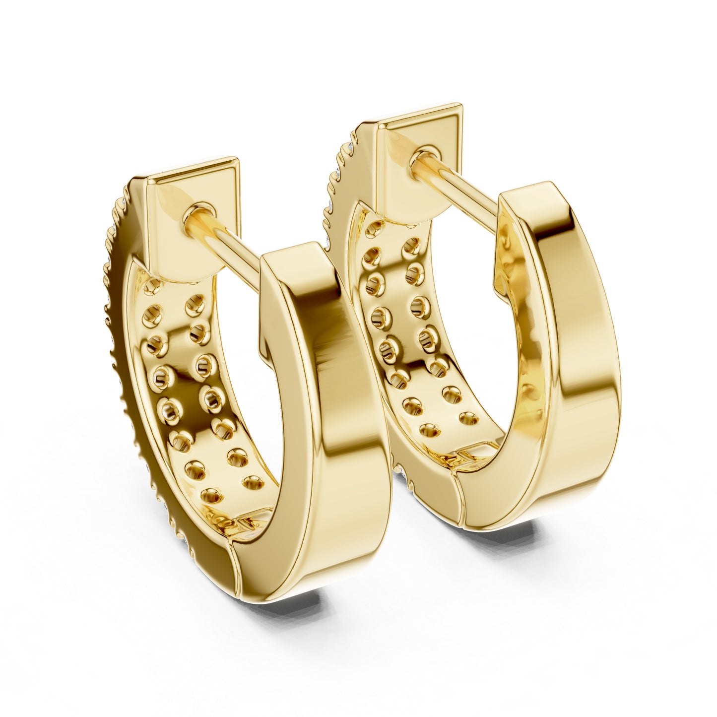 Pure Carat 14K White Gold Earrings with Round Lab-Grown Diamonds - Engagement Collection