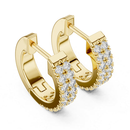 Pure Carat 14K White Gold Earrings with Round Lab-Grown Diamonds - Engagement Collection