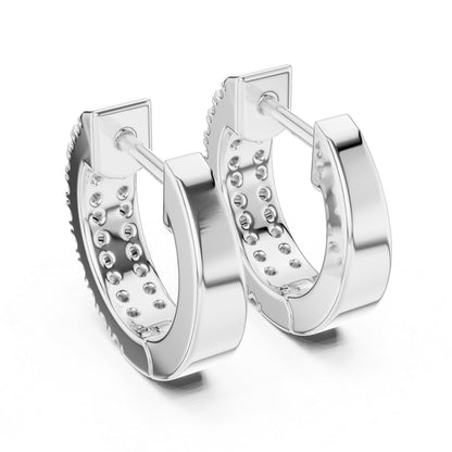 Pure Carat 14K White Gold Earrings with Round Lab-Grown Diamonds - Engagement Collection