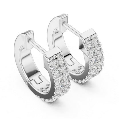 Pure Carat 14K White Gold Earrings with Round Lab-Grown Diamonds - Engagement Collection