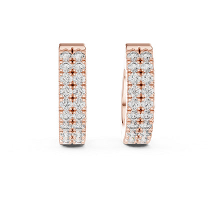 Pure Carat 14K White Gold Earrings with Round Lab-Grown Diamonds - Engagement Collection