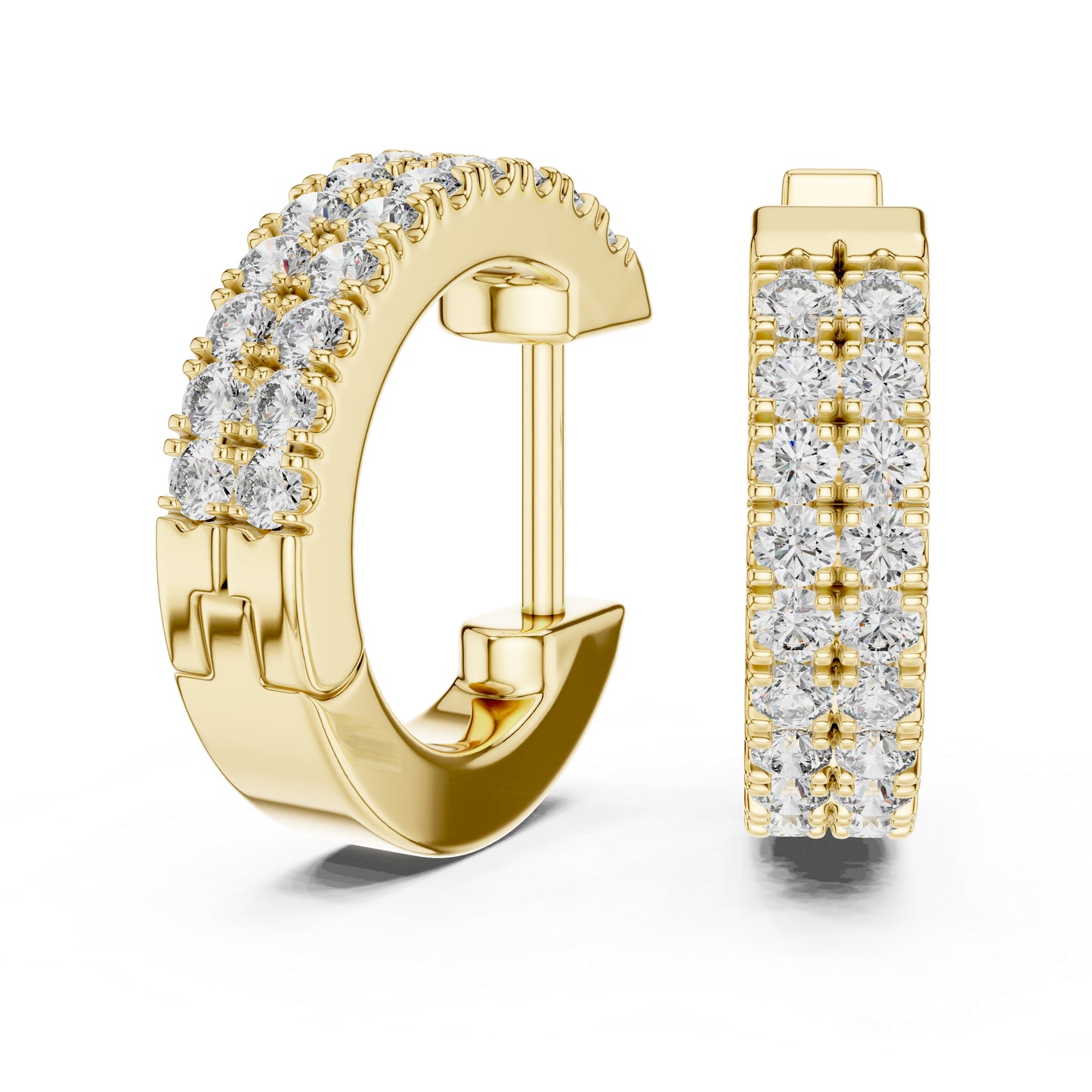 Pure Carat 14K White Gold Earrings with Round Lab-Grown Diamonds - Engagement Collection