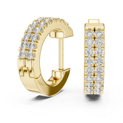 Pure Carat 14K White Gold Earrings with Round Lab-Grown Diamonds - Engagement Collection