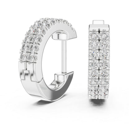 Pure Carat 14K White Gold Earrings with Round Lab-Grown Diamonds - Engagement Collection