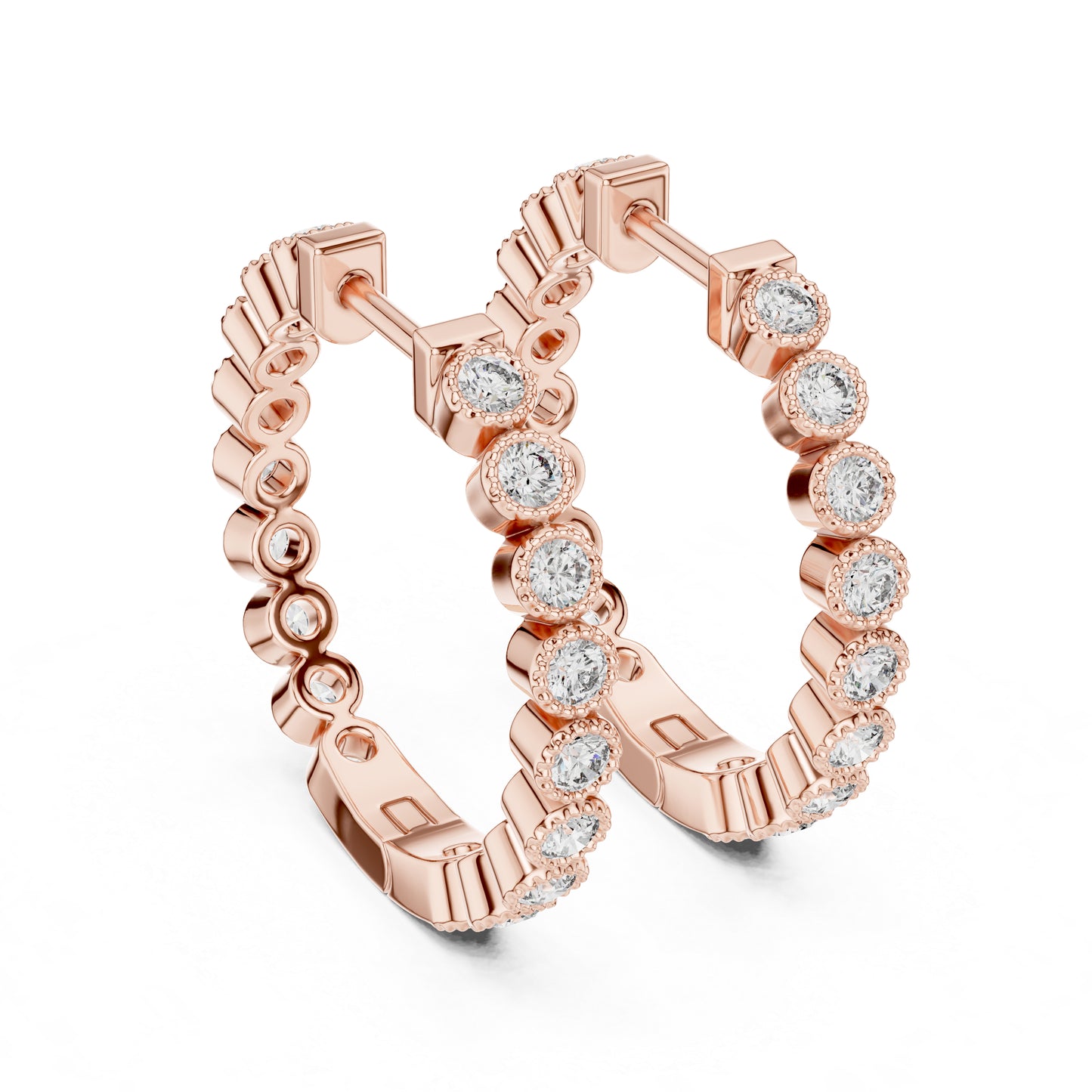 18K Yellow Gold Round Cut Diamond Drop Earrings for Women - Party Wear - Pure Carat