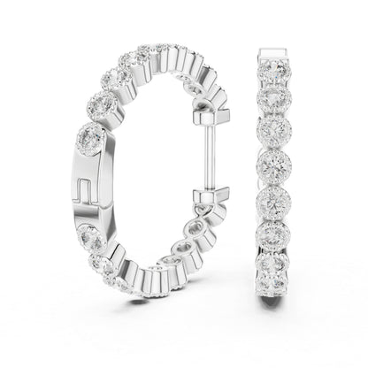 18K Yellow Gold Round Cut Diamond Drop Earrings for Women - Party Wear - Pure Carat