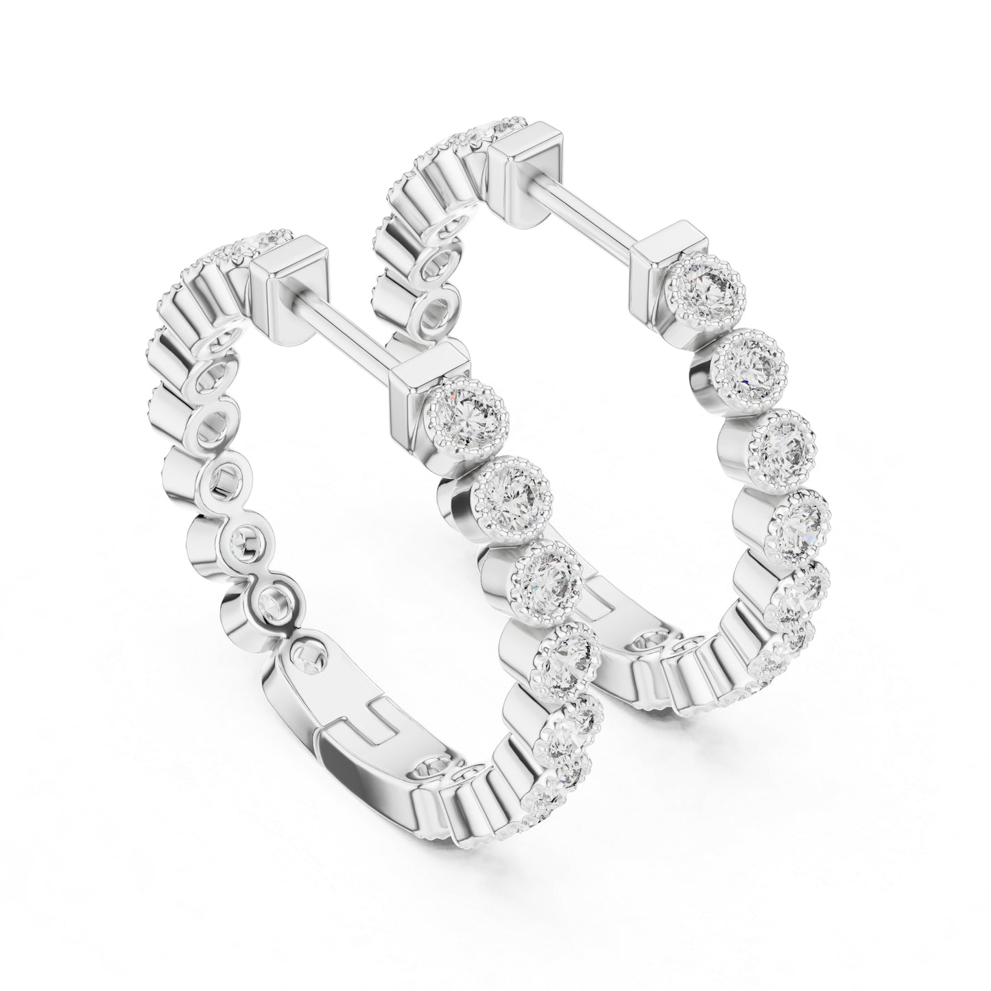 18K Yellow Gold Round Cut Diamond Drop Earrings for Women - Party Wear - Pure Carat
