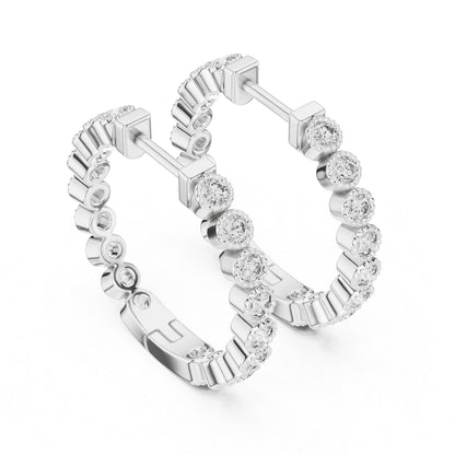 18K Yellow Gold Round Cut Diamond Drop Earrings for Women - Party Wear - Pure Carat