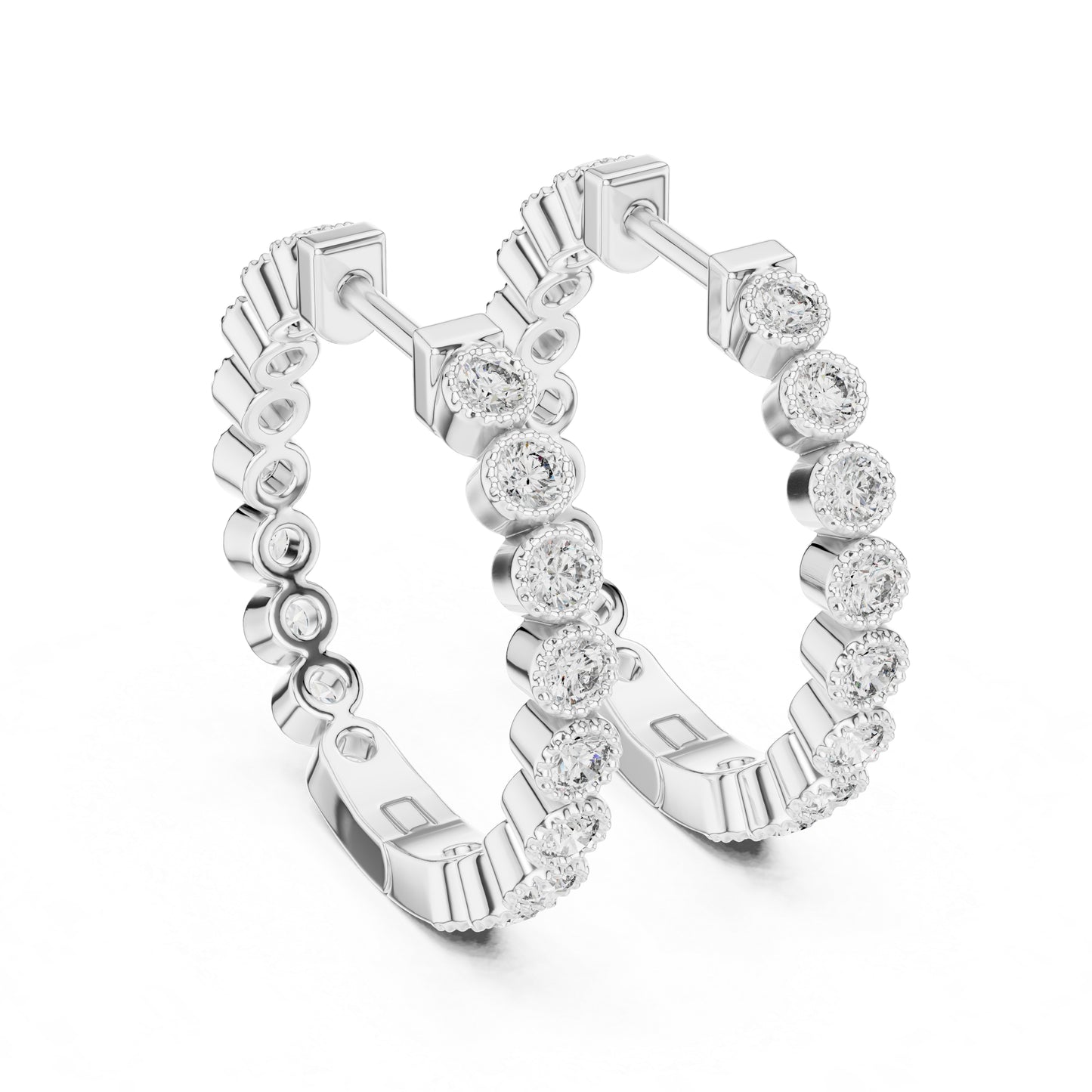 18K Yellow Gold Round Cut Diamond Drop Earrings for Women - Party Wear - Pure Carat