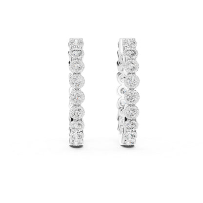18K Yellow Gold Round Cut Diamond Drop Earrings for Women - Party Wear - Pure Carat