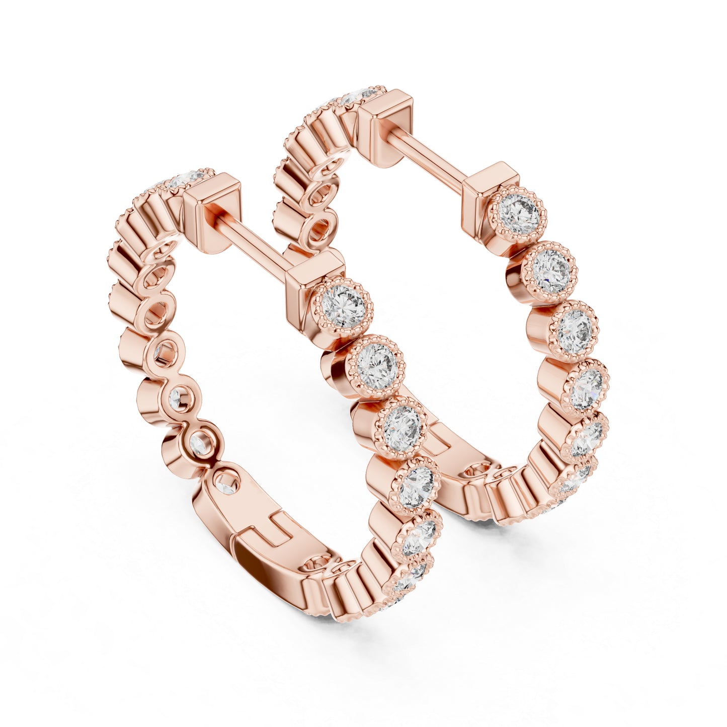 18K Yellow Gold Round Cut Diamond Drop Earrings for Women - Party Wear - Pure Carat
