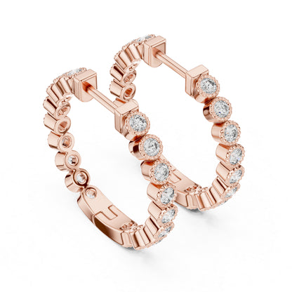 18K Yellow Gold Round Cut Diamond Drop Earrings for Women - Party Wear - Pure Carat