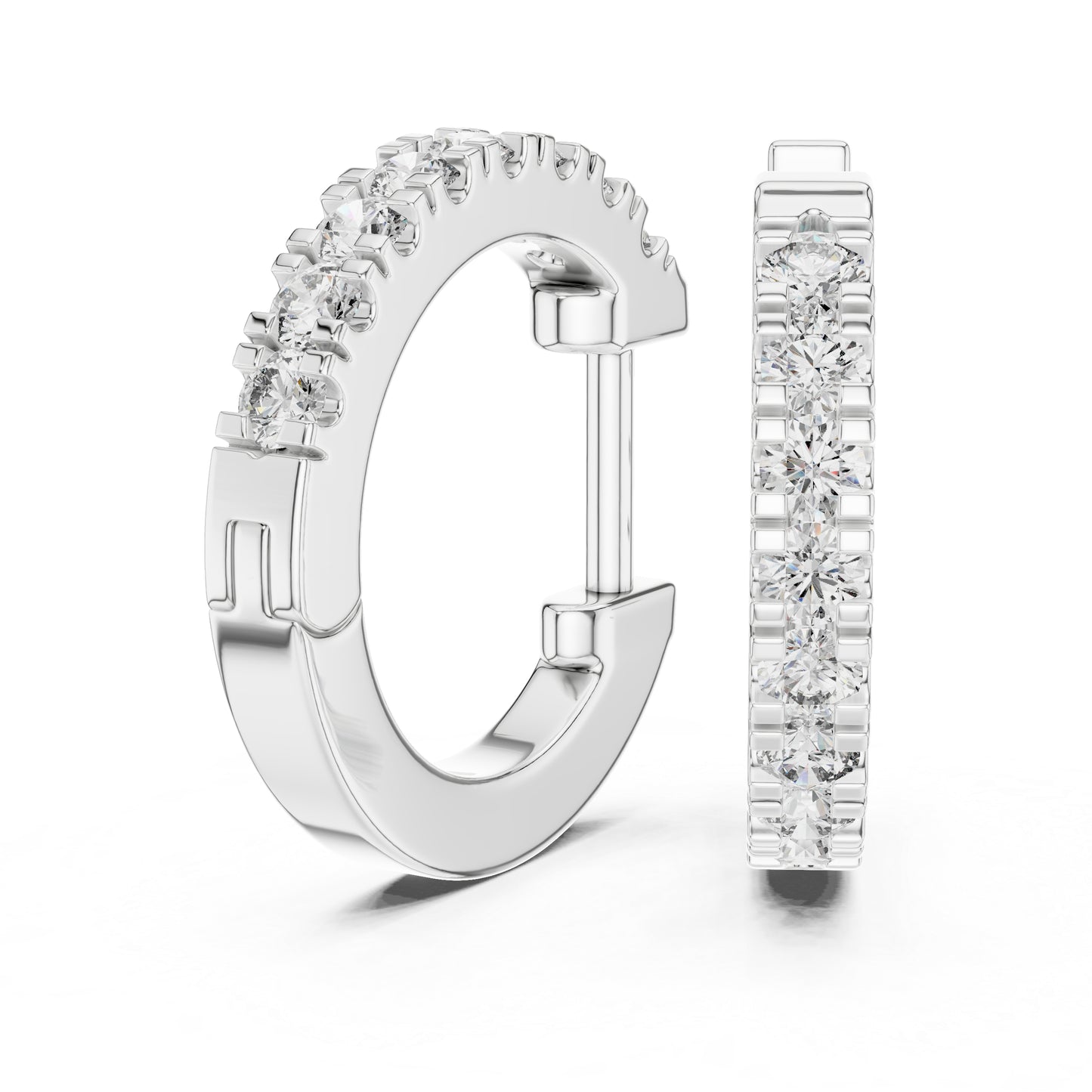 Women's Office Wear Round Lab-Grown Diamond Earrings - 14K Yellow Gold - Pure Carat