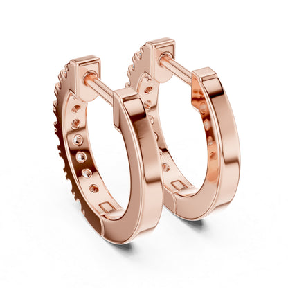 Women's Office Wear Round Lab-Grown Diamond Earrings - 14K Yellow Gold - Pure Carat