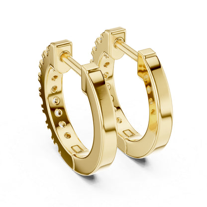 Women's Office Wear Round Lab-Grown Diamond Earrings - 14K Yellow Gold - Pure Carat