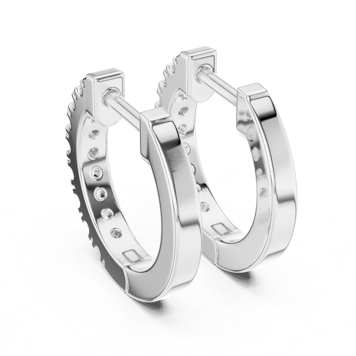 Women's Office Wear Round Lab-Grown Diamond Earrings - 14K Yellow Gold - Pure Carat