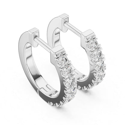 Women's Office Wear Round Lab-Grown Diamond Earrings - 14K Yellow Gold - Pure Carat