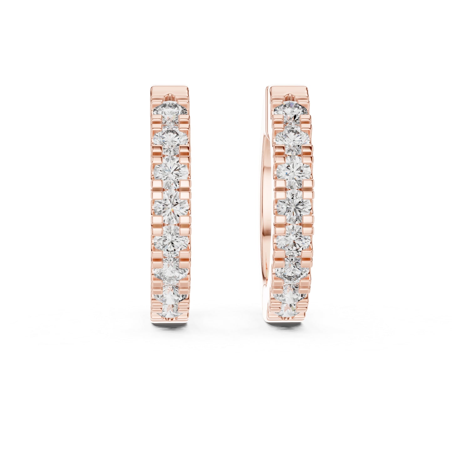 Women's Office Wear Round Lab-Grown Diamond Earrings - 14K Yellow Gold - Pure Carat